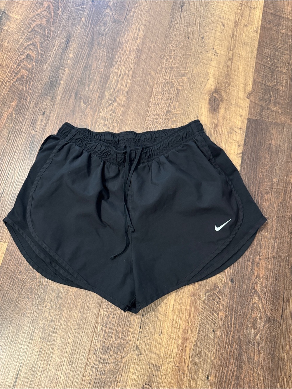 Nike Black Women's Athletic Running Shorts with White Swoosh